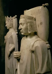 Avbildningar från Karl V den vises (1338-80) grav ca 1364 (marmor) (se även 95783)